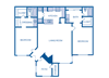 2 bedroom floor plan 2 bedroom floor plan at The Willows on Rosemeade, Dallas, Texas
